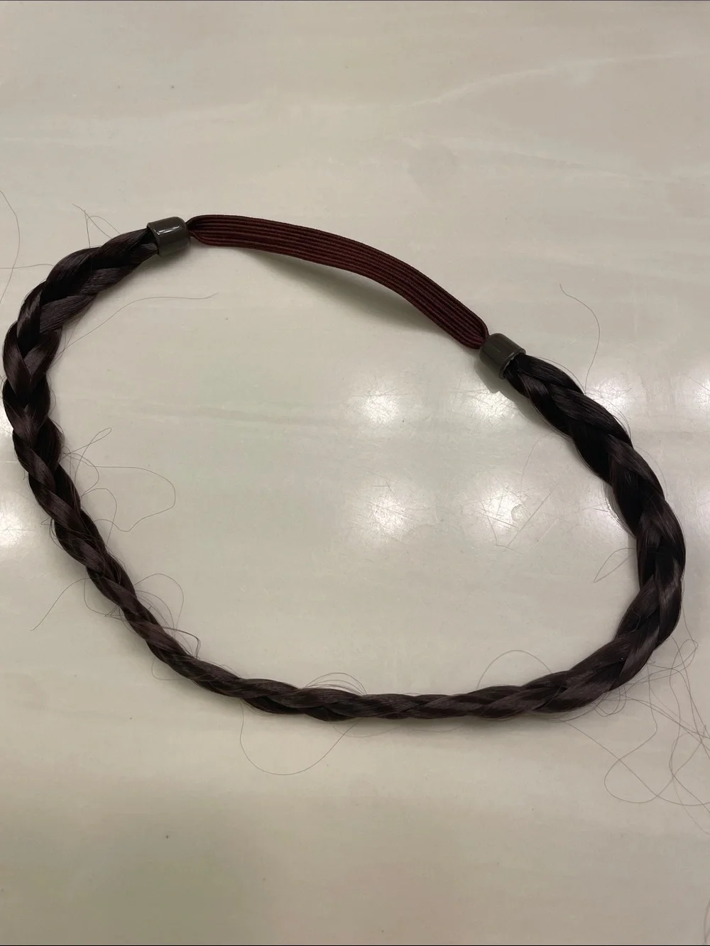 Braided Elastic Headband in Dark Brown*